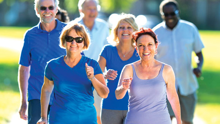 Image of healthy active seniors walking